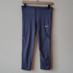 Nike gray crop leggings mesh detailing S